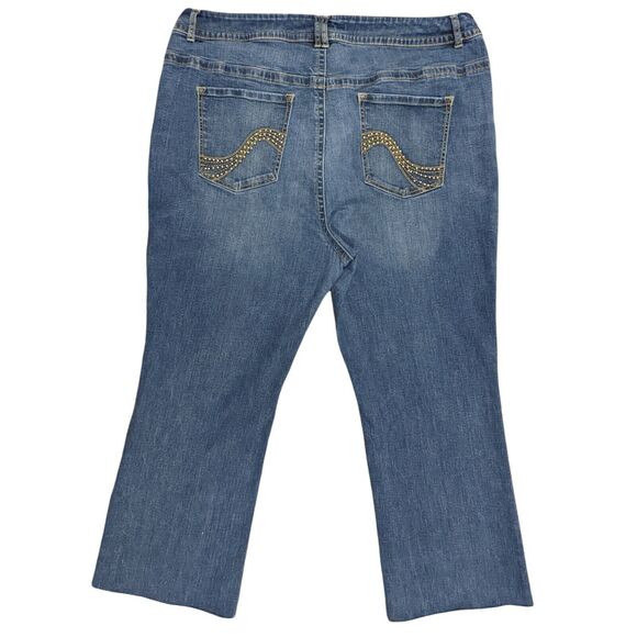 Lane‎ Bryant Bootcut Jeans Women Size 26 Slim Genius Fit Inseam 26.5" Raw Hem - Picture 2 of 12